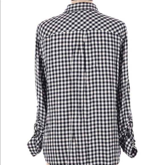 Como vintage large gingham floral flannel top - Picture 3 of 14